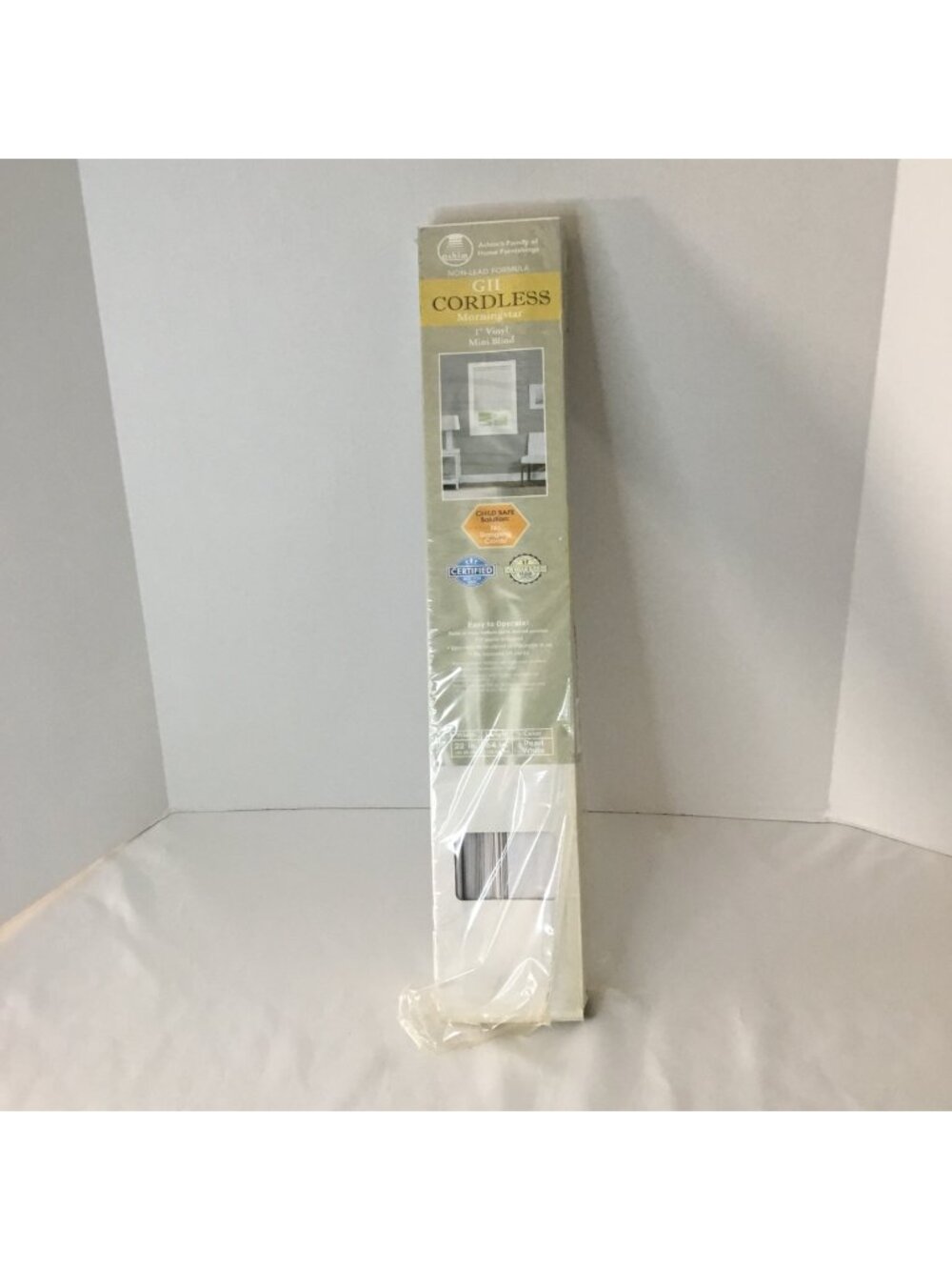 Achim Cordless Morning Star 1" Vinyl Mini Blind Width 22" W x 64" L Pear White